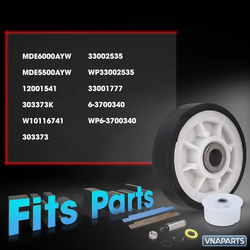 Vista 3 de Para Maytag Neptune 3000 Series MDE6000AYW MDE5500AYW Kit de reparación de secadora reemplaza rodillos de tambor 12001541 303373K W10116741 303373
