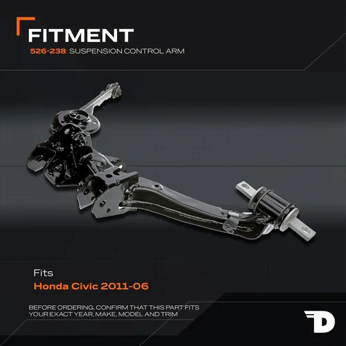 Vista 2 de Dorman 526-238 Brazo de control de suspensión para lado del pasajero trasero, compatible con determinados modelos de Honda
