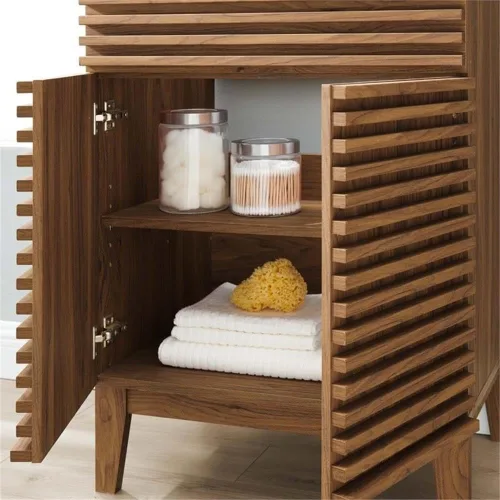 Vista 8 de Modway Render 23.5" tocador de baño en nogal (lavabo no incluido)