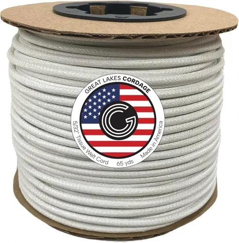 Vista 5 de Cordón de soldadura para tapicería de tejido de 3/32", cable enrollado, semifirme - 80 yardas