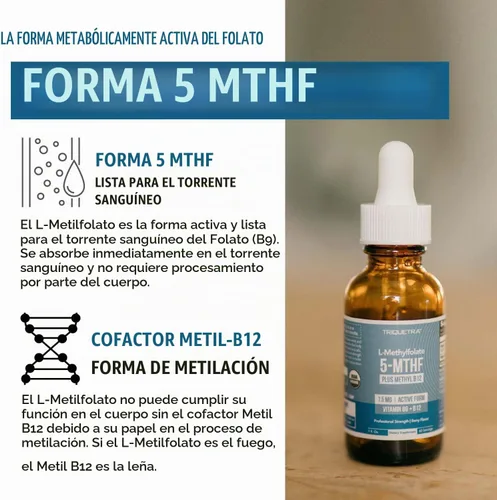 Vista 5 de Metilfolato orgánico L 7.5 mg más metil B12 Cofactor – Metabólicamente activo 5-MTHF, forma superior de folato – Sabor a bayas orgánicas