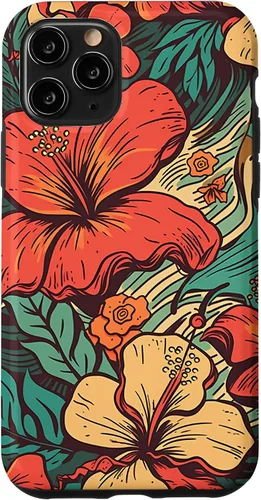 Vista 27 de iPhone 16 Vintage Hawaii Hibiscus Pattern Retro Tropical Hawaiian Case