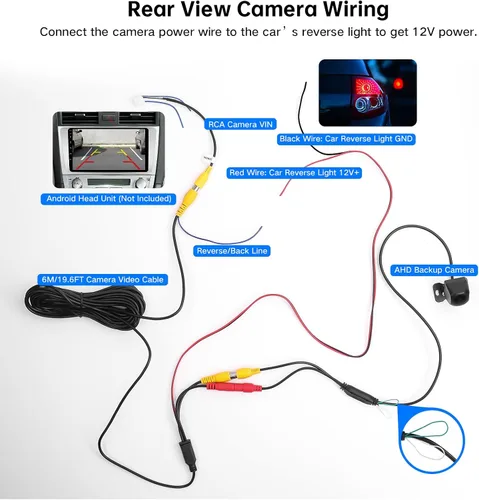 Vista 7 de 1080P Car Reverse Camera with Night Vision, 170° Angle, CVBS Switch IP69 Protection Suits Wet Conditions; AHD 1920 x 1080P Output Gives Clear Rear
