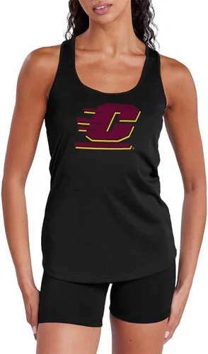 Vista 186 de Camiseta deportiva sin mangas oficial de NCAA Collegiate para mujer, con espalda cruzada, colección con logotipo primario