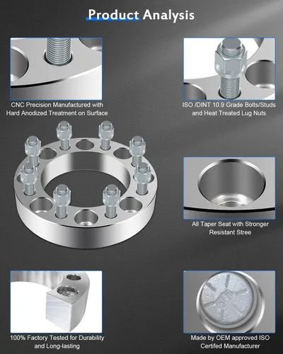 Vista 4 de ECCPP 4 piezas de adaptadores de rueda de conversión de 2 pulgadas 8x6.5 a 8x180 8 lug Compatible con Chevrolet Silverado 1500 HD 2001-2003