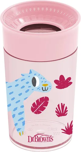 Vista 26 de Dr. Brown's Milestones Cheers 360 - Vaso de transición sin boquilla, apto para viajes y sin fugas, para bebés y niños pequeños, animales azul/verde