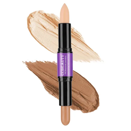 Vista 11 de CCbeauty Barra de contorno mate 2 en 1, barra corrector de doble resaltado, kit de resaltado y contorno, barras bronceadoras para maquillaje