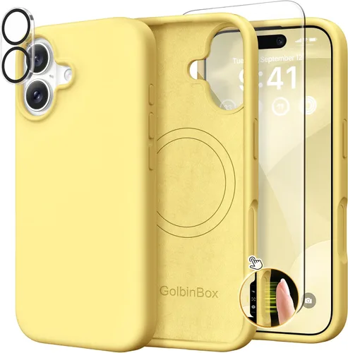 Vista 173 de GolbinBox Funda magnética para iPhone 17, compatible con MagSafe, cubierta de silicona integrada para control de cámara, funda de silicona líquida a