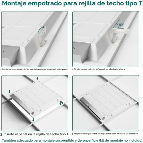 Vista 6 de kadision Luz LED de panel plano de 2 x 2, 50 W/45 W/40 W/30 W/25 W ajustable, 5000 K/4000 K/3500 K seleccionable, 5500LM 0-10V luces de techo