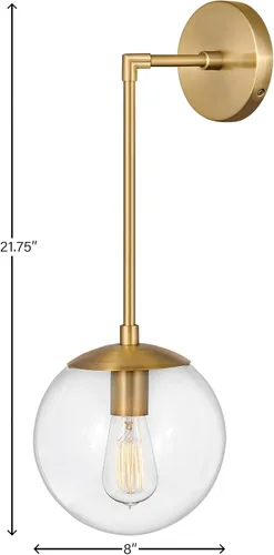 Vista 3 de Hinkley Warby Collection One Light - Aplique de pared, latón Heritage