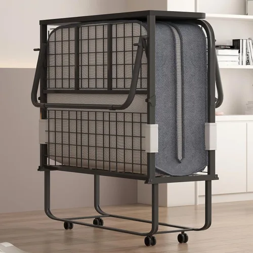Vista 13 de PUREMIND Cama plegable con colchón de 4 pulgadas para adultos, cama plegable individual de 75 x 31 pulgadas, camas plegables portátiles, camas