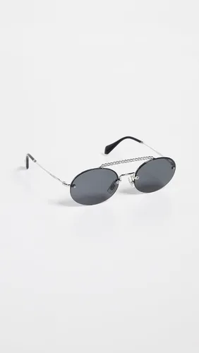 Vista 4 de Miu Miu Gafas de sol redondas de aviador para mujer color plateadogris talla única