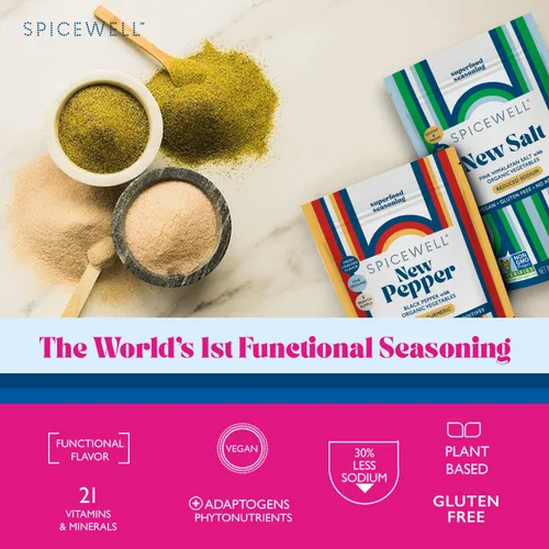 Vista 4 de Spicewell Nuevo dúo de bolsa de sal y pimienta Sal rosa del Himalaya reducida en sodio + la pimienta negra más sabrosa y cálida infundida