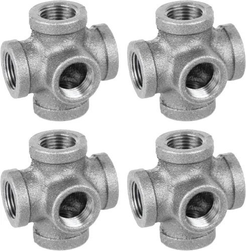 Vista 24 de PIPE DECOR - Acoplamiento de 1/2 pulgada, accesorios de hierro maleable negro para tuberías, pezones y accesorios estándar de 1/2 pulgada