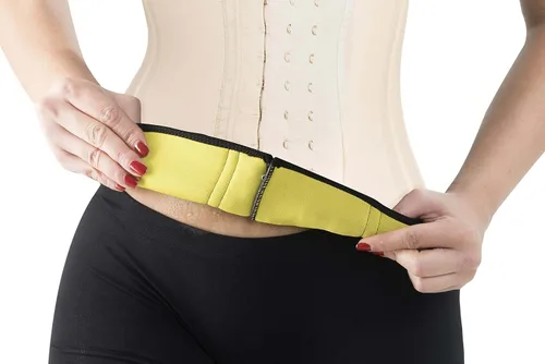 Vista 3 de Fiorella Shapewear Neo Látex Cintura Cincher Entrenador Sauna Chaleco Sudor 3 Ganchos Fajas Colombianas Reductoras Chaleco 210N3