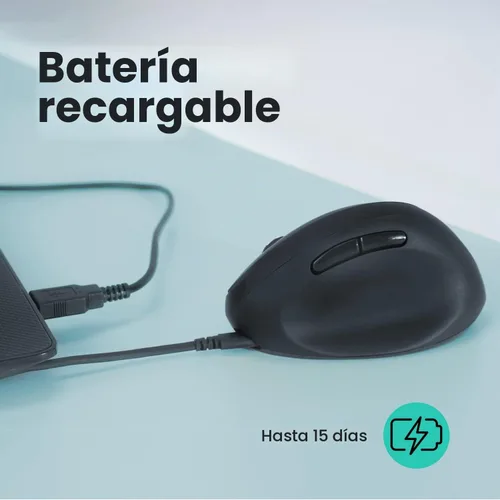 Vista 9 de Perixx PERIMICE-819B - Mouse vertical portátil Bluetooth - Especificaciones inalámbricas 3 en 1 para múltiples dispositivos, clic silencioso