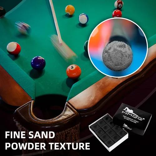 Vista 4 de HMQQ Low-Dust Pool Cue Chalk, 12-Pack Billiard Chalk, 6 Color Options Negro