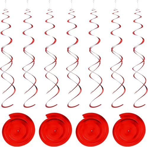 Vista 12 de MECCANIXITY 30 piezas negras colgantes de doble tira para colgar decoraciones de techo de plástico para fiestas de cumpleaños con gancho