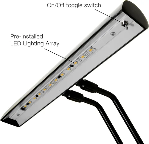 Vista 6 de Cocoweb Lámpara de escritorio de piano de 12 LED con atenuador - Bronce aceitado