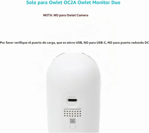 Vista 4 de Cargador micro USB de repuesto para V-Tech, Babysense, Owlet, LBTech, Eufy, VAVA, Moonbaby Baby Monitor Adaptador de corriente de 5 V, cable