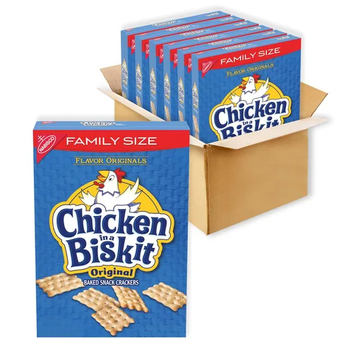 Vista 21 de Chicken in a Biskit Galletas horneadas originales, aperitivos a granel, 6 cajas de 7.5 onzas