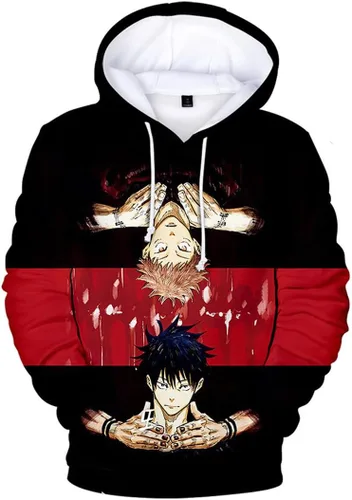 Vista 2 de Volrath Sudaderas con capucha y pantalones deportivos de anime unisex Itadori Cosplay Fushiguro Megumi Cosplay sudaderas con capucha