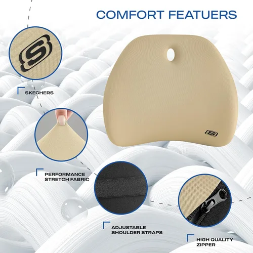 Vista 3 de Skechers Almohada de apoyo lumbar para silla de oficina, almohada lumbar de espuma viscoelástica, almohada lumbar para alivio del dolor de espalda