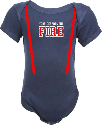 Vista 4 de Traje de bebé de 3 piezas de color bronceado personalizado bombero