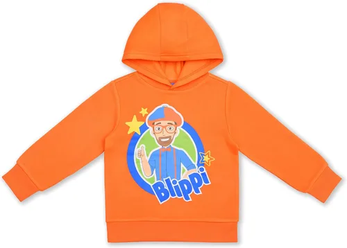 Vista 3 de Blippi Sudadera con capucha y cremallera para niños pequeños y pequeños color azulnaranja