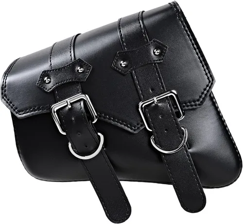 Vista 13 de Astra Depot Compatible con Harley Sportster XL883 XL1200 Alforja Solo con Brazo Oscilante de Cuero PU Negro (Izquierda y Derecha)