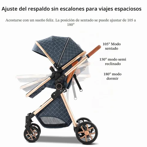 Vista 7 de Cochecito de bebé 2 en 1 con función de cochecito, plegable, portátil, cómodo, para bebés de 0 a 36 meses (negro)
