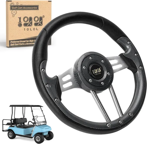 Vista 15 de 10L0L Volante de carrito de golf, diseño universal para Yamaha, EZGO RXV y TXT, Club Car DS, Club Car Precedent Tempo, la mayoría de los carritos