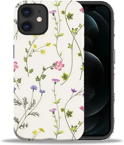 Vista 21 de ZHEGAILIAN Funda para iPhone 11, carcasa dura a prueba de golpes + silicona suave 2 en 1 híbrida, parachoques a prueba de caídas - Vidrio manchado