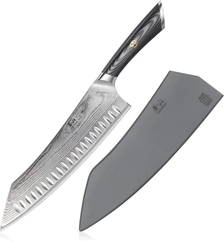 Vista 9 de Cangshan NAKA Series X-7 Cuchillo de chef forjado de acero con funda (8 pulgadas)