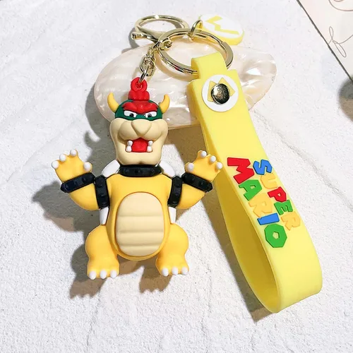 Vista 3 de TLDXDOU Anime Super Mari Yoshi - Llavero de silicona de gel de sílice de dibujos animados para mujeres, hombres, niñas y niños