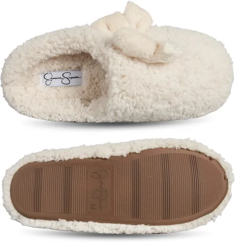 Vista 6 de Jessica Simpson Womens Plush Marshmallow Slide on House Slipper Clog with Memory Foam
