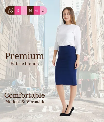 Vista 2 de ESTEEZ Falda de lápiz bodycon para mujer - debajo de la rodilla