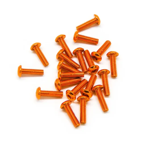 Vista 2 de 20pcs M3x10mm Tornillos de cabeza de botón 6063 Aluminio Hex Socket (colores anodizados) (negro)
