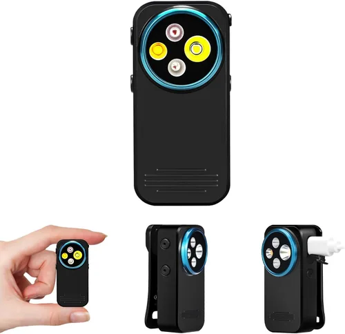 Vista 9 de Linterna EDC con clip, linterna recargable de 600 lúmenes, mini luz de bolsillo con clip con modo RGB, linterna pequeña magnética tipo C