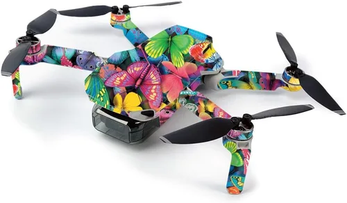 Vista 2 de MightySkins Skin para DJI Mavic Mini Drone Quadcopter portátil – Fiesta de mariposas Funda protectora de vinilo duradera y única Fácil
