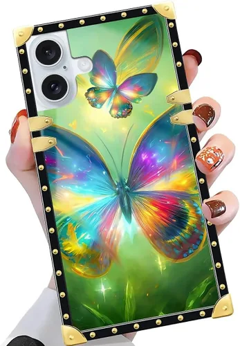 Vista 112 de Funda compatible con iPhone X/Xs, TPU suave de lujo y parte trasera de policarbonato duro para niñas y mujeres, funda protectora a prueba de golpes