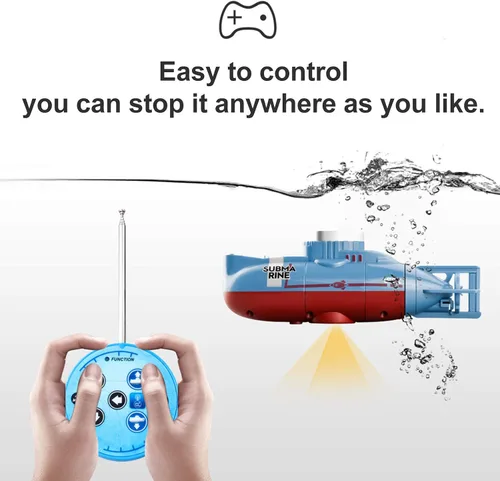 Vista 3 de GoolRC Mini submarino RC, LSRC-SMI barco de control remoto impermeable buceo juguete (azul)