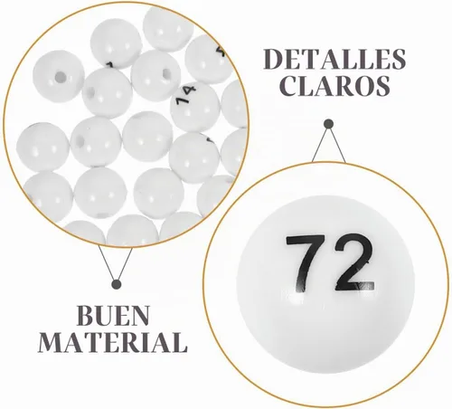 Vista 9 de VICASKY Bolas de bingo de repuesto solo bolas de plástico blanco para máquinas de entretenimiento Tableros de juego, números de rifa del 1 al 75