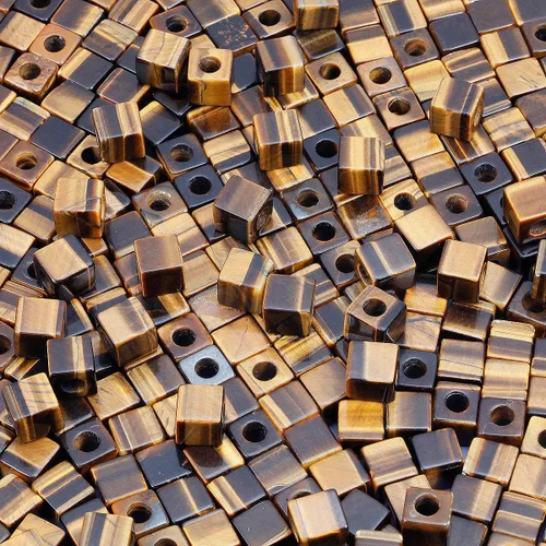 Vista 9 de TUMBEELLUWA Cuentas de piedra para la fabricación de joyas, cuentas sueltas de cristal curativo con agujero grande y forma cuadrada, paquete de 15
