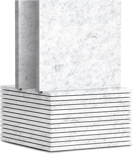 Vista 19 de TroyStudio 20 piezas de paneles acústicos autoadhesivos - Paneles absorbentes de sonido de 12 x 12 x 0.32 pulgadas, paneles de sonido decorativos