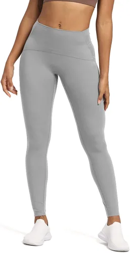 Vista 2 de Aoxjox Leggings de entrenamiento de cintura alta para mujer, control de abdomen, cintura alta, pantalones de yoga escarlata, suaves, de 27 pulgadas