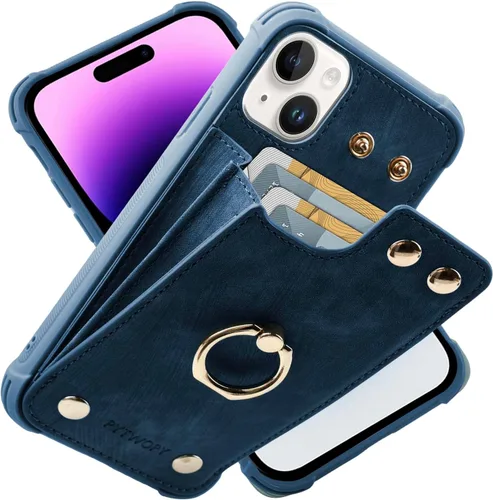 Vista 32 de Funda tipo cartera compatible con iPhone XR/10R con tarjetero de crédito, funda protectora de cuero a prueba de golpes compatible con anillo