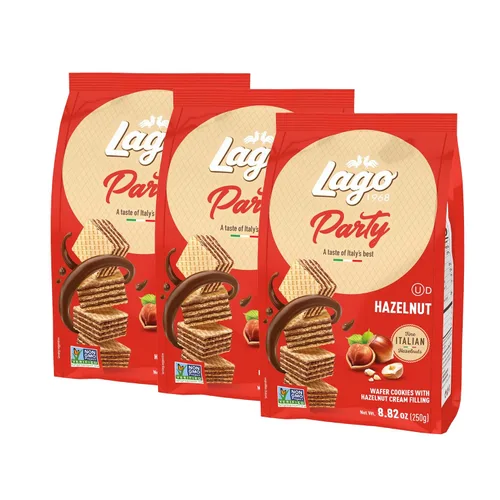 Vista 23 de Gastone Lago Party Wafers, capuchino, 8.82 onzas, galletas italianas de oblea con relleno de crema con sabor a capuchino, verificado sin OMG