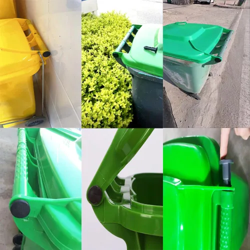 Vista 6 de Paquete de 12 pasadores de cierre de tapa de cubo de basura con ruedas, bisagra giratoria, enchufe de eje de 0.8 in, pernos de enlace