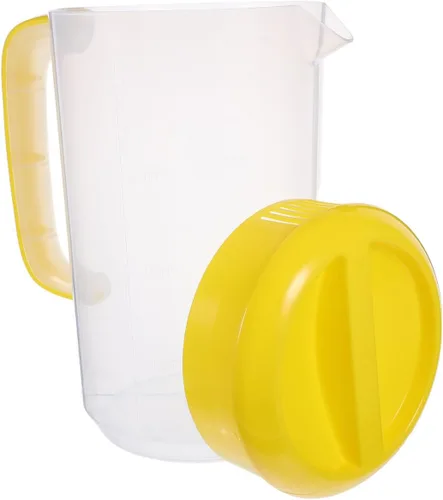 Vista 10 de Jarra de agua grande de plástico con tapa, jarra de agua para bebidas de 1 galón/4 L, jarra de colación inastillable con tapa redonda para jugo